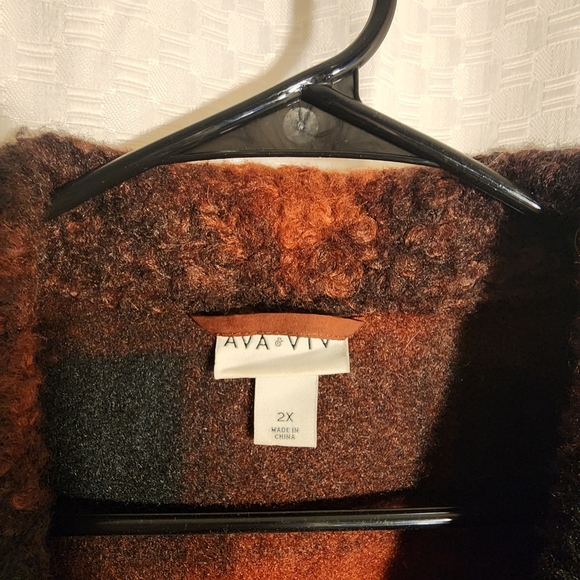 Plaid Wool Blend Coat Folklore Teddy Jacket Cabincore Aesthetic - Picture 6 of 7